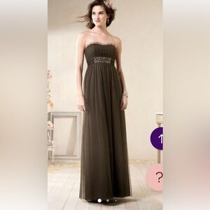 NWT Alfred Angelo Modern Vintage Evening Gown Soft Net, beads, rhinestones Sz 14